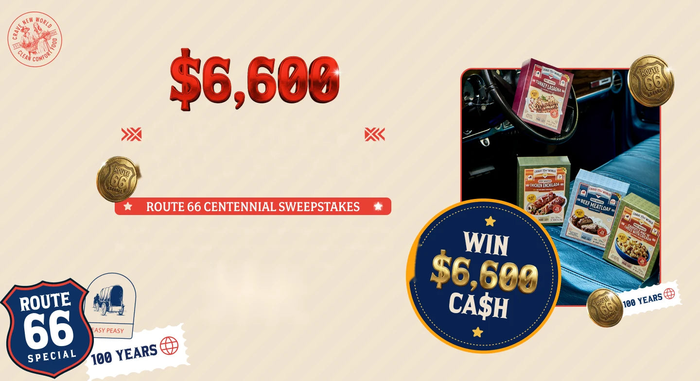 Route 66 Centennial Sweepstakes — win $6,600 cash. Enter now.